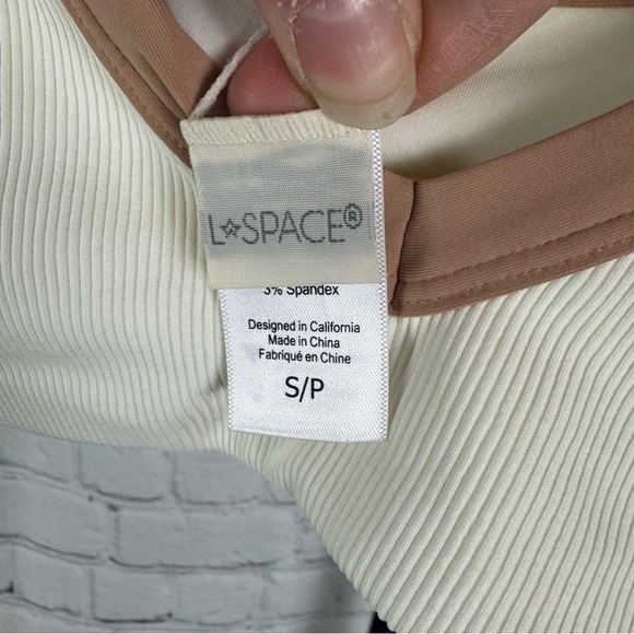l*space Lala Cream Bikini Top Size Small - Picture 2 of 6